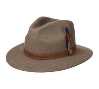 Stetson Sombrero de Lana Rincova Traveller Hombre - Fieltro Outdoor con Banda Piel otoño/Invierno Invierno - L (58-59 cm) castaño Claro