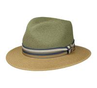 Stetson Romaro Toyo Traveller Sombrero de Paja Hombre Protección UV 40+ ala Ancha Cinta de groguen Primavera Verano