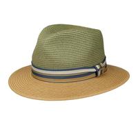 Stetson Romaro Toyo Traveller Sombrero de Paja Hombre Protección UV 40+ ala Ancha Cinta de groguen Primavera Verano