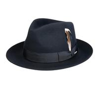 Stetson Rosedale Fedora Sombrero Bogart Banda Unicolor Pluma Decorativa Hecho en UE Hombre Otono Invierno