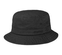 Stetson Sombrero Anti UV Cotton Twill Bucket Mujer/Hombre - de Pescador algodón Verano Primavera/Verano - XL (60-61 cm) Negro