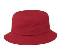 Stetson Sombrero Anti UV Cotton Twill Bucket Mujer/Hombre - de Pescador algodón Verano Primavera/Verano - M (56-57 cm) Rojo