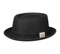 Stetson Sombrero Classic Pork Pie Denim Mujer/Hombre - Made in Italy de algodón Vaquero con Forro Otoño Verano Primavera Invierno Verano/Invierno - M (56-57 cm) Negro