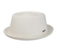 Stetson Sombrero Dawson Pork Pie Mujer/Hombre - de Playa Sol Fedora Verano Primavera/Verano - L (58-59 cm) Blanco