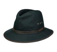 Stetson Sombrero de Algodón AVA Hombre - Outback Aventurero con Banda Piel, Ribete Primavera/Verano - L (58-59 cm) Azul Oscuro