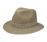 Stetson Sombrero Organic Cotton para Hombre - Sombrero de Tela de algodón orgánico - Sombrero de Viaje con protección UV 40+ - Sombrero de algodón sostenible - Primavera/Verano Caqui L (58-59 cm)