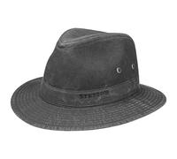 Stetson Sombrero de Algodón Orgánico - Sombrero de Viaje con Protección UV 40+ - Negro XXL (62-63 cm) para Hombre - Primavera/Verano