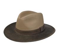 Stetson Sombrero de Algodón Twotone Anti UV Hombre - Tela Traveller con Forro, Banda Piel Verano/Invierno Primavera Verano Otoño - L (58-59 cm) Beige-marrón