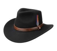 Stetson Sombrero de Fieltro Oklahoma Western Hombre - Outdoor Rodeo con Banda Piel Otoño Verano Primavera Invierno Verano/Invierno - M (56-57 cm) Negro