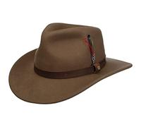 Stetson Sombrero de Fieltro Oklahoma Western Hombre - Outdoor Rodeo con Banda Piel Otoño Verano Primavera Invierno Verano/Invierno - XL (60-61 cm) marrón