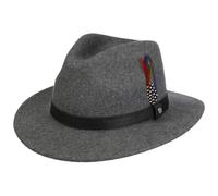 Stetson Sombrero de Lana Rincova Traveller Hombre - Fieltro Outdoor con Banda Piel Invierno otoño/Invierno - 63 cm Gris-mélange