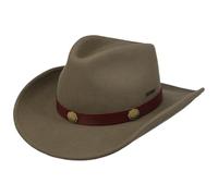 Stetson Sombrero de Lana Tamalo Western Hombre - Fieltro Vaquero con Banda Piel otoño/Invierno Otoño - L (58-59 cm) Beige Oscuro