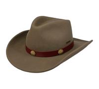 Stetson Sombrero de Lana Tamalo Western Hombre - Fieltro Vaquero con Banda Piel otoño/Invierno Otoño - S (54-55 cm) Beige Oscuro