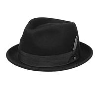 Stetson Sombrero de Lana Vencaster Player Mujer/Hombre - Lluvia Fieltro Outdoor con Banda Grosgrain otoño/Invierno Invierno - L (58-59 cm) Negro