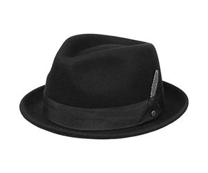 Stetson Sombrero de Lana Vencaster Player Mujer/Hombre - Lluvia Fieltro Outdoor con Banda Grosgrain otoño/Invierno Invierno - XL (60-61 cm) Negro