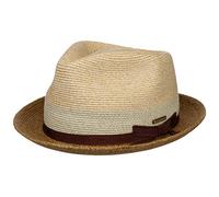 Stetson Sombrero de Paja Contrast Brim Player Mujer/Hombre - Playa Sol para el jardín con Banda Grosgrain Verano Primavera/Verano - S (54-55 cm) Natural