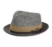 Stetson Sombrero de Paja Contrast Brim Player Mujer/Hombre - Playa Sol para el jardín con Banda Grosgrain Verano Primavera/Verano - XL (60-61 cm) marrón