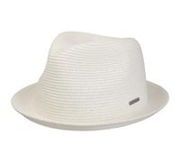 Stetson Sombrero de Paja Dawson Mujer/Hombre - Playa Sol Fedora Primavera/Verano Verano - XL (60-61 cm) Blanco