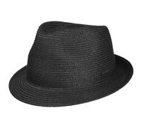 Stetson Sombrero de Paja Dawson Toyo Trilby Mujer/Hombre - Verano Sol Primavera/Verano - XL (60-61 cm) Negro
