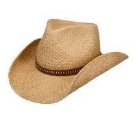 Stetson Sombrero de Paja Fair Oaks Western Mujer/Hombre - Vaquero Rafia Verano Primavera/Verano - L (58-59 cm) Natural