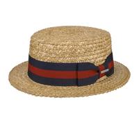 Stetson Sombrero de Paja Trigo Boater Mujer/Hombre - Verano Sol con Banda Grosgrain Primavera/Verano - XXL (62-63 cm) Natural