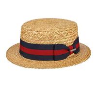 Stetson Sombrero de Paja Trigo Boater Mujer/Hombre - Verano Sol con Banda Grosgrain Primavera/Verano - XL (60-61 cm) Natural
