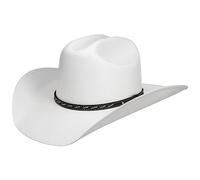 Stetson Sombrero de Paja Vanlesco Western Toyo Mujer/Hombre - Verano Vaquero con Banda Piel Primavera/Verano - M (56-57 cm) Blanco