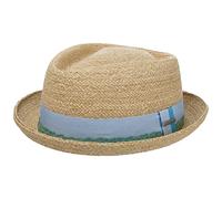 Stetson Sombrero de Paja Vantella Diamond Mujer/Hombre - Sol Verano Playa con Banda Grosgrain Primavera/Verano - XL (60-61 cm) Beige