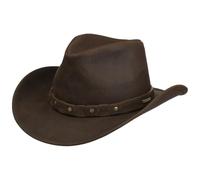 Stetson Sombrero de Piel Calf Split Western Hombre - Fieltro Lana Vaquero con Forro, Banda Invierno otoño/Invierno - XXL (62-63 cm) marrón