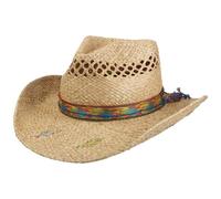Stetson Sombrero de Rafia Western Festival Mujer/Hombre - Verano Paja Sol Primavera/Verano Primavera - XL (60-61 cm) Natural