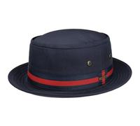 Stetson Sombrero de Tela Classic Band Pork Pie Hombre - algodón Sol con Banda Grosgrain, Grosgrain Verano Primavera/Verano - L (58-59 cm) Azul Oscuro