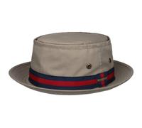 Stetson Sombrero de Tela Classic Band Pork Pie Hombre - algodón Sol con Banda Grosgrain, Grosgrain Verano Primavera/Verano - S (54-55 cm) Beige