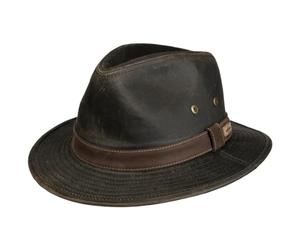 Stetson Sombrero de Tela Sri Lanka Traveller Hombre - algodón con Banda Piel, Piel Verano/Invierno Verano Invierno - XL (60-61 cm) marrón Oscuro