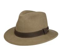 Stetson Sombrero de Tela Waxed Traveller Hombre - Sol Lluvia Outdoor con Forro, Banda Piel, Piel Otoño Verano Primavera Invierno Verano/Invierno - L (58-59 cm) Beige Claro