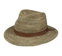 Stetson Sombrero de Zostera Crochet Traveller Mujer/Hombre - Playa Verano Paja con Banda Piel Primavera/Verano - M (56-57 cm) Natural