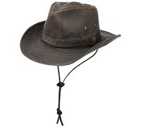 Stetson Sombrero Diaz Mujer/Hombre - de Vaquero Tela Look Vintage con Tira para el mentón, Ribete, Flecos Verano/Invierno - S (54-55 cm) marrón