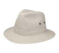 Stetson Sombrero Organic Cotton Traveller Hombre - de Tela Sol con Forro Primavera/Verano - M (56-57 cm) Beige Claro
