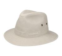 Stetson Sombrero Organic Cotton Traveller Hombre - de Tela Sol con Forro Primavera/Verano - S (54-55 cm) Beige Claro
