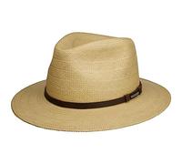 Stetson Sombrero Panamá Classic Traveller Mujer/Hombre - Made in Ecuador de Verano Sol Paja con Banda Piel Primavera/Verano - L (58-59 cm) Natural