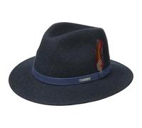 Stetson Sombrero Powell Traveller Mujer/Hombre - Made in The EU de Fieltro Lana Hombre Outdoor con Banda Piel Verano/Invierno Primavera Verano Otoño Invierno - S (54-55 cm) Azul