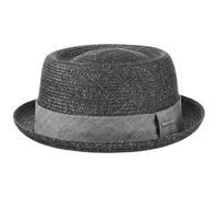 Stetson Sombrero Robstown Toyo Pork Pie Mujer/Hombre - de Verano Sol Paja Primavera/Verano - M (56-57 cm) Antracita