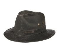 Stetson Sombrero vagabundo Traveller para Hombre - Sombrero Aventurero de algodón con protección UV 40+ - Sombrero de Exteriores Estilo Retro - Verano/Invierno - marrón S (54-55 cm)