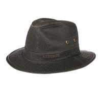 Stetson Sombrero vagabundo Traveller para Hombre - Sombrero Aventurero de algodón con protección UV 40+ - Sombrero de Exteriores Estilo Retro - Verano/Invierno - marrón XXL (62-63 cm)