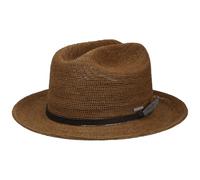 Stetson Sombrero Velaro Western Crochet Hombre - de paja rafia de sol con funda, banda de piel primavera/verano primavera verano, marrón, M