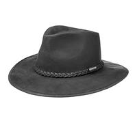 Stetson Sombrero Western Buffalo Leather Mujer/Hombre - de Rodeo Vaquero con Banda Piel Verano Verano/Invierno - L (58-59 cm) Negro