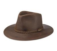 Stetson Sombrero Western Buffalo Leather Mujer/Hombre - de Rodeo Vaquero con Banda Piel Verano Verano/Invierno - L (58-59 cm) marrón Oscuro