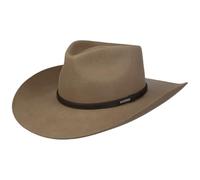 Stetson Sombrero Western Evansville Wool Hombre - de Rodeo Fieltro Lana Vaquero con Banda Piel otoño/Invierno Otoño Invierno - M (56-57 cm) marrón