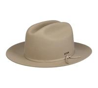 Stetson Sombrero Western Ten Sleep Hombre - de Vaquero Fieltro Lana Rodeo con Banda grosgain otoño/Invierno Otoño Invierno - S (54-55 cm) Beige