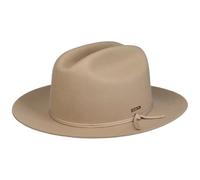Stetson Sombrero Western Ten Sleep Hombre - de Vaquero Fieltro Lana Rodeo con Banda grosgain otoño/Invierno Otoño Invierno - M (56-57 cm) Beige
