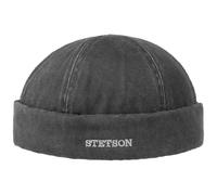Stetson Gorro Docker Old Cotton Winter Hombre - de Invierno con Vuelta, Gorra Docker, Forro, Cerrado por atrás, Forro otoño/Invierno - M (56-57 cm) Negro